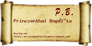 Princzenthal Bogáta névjegykártya